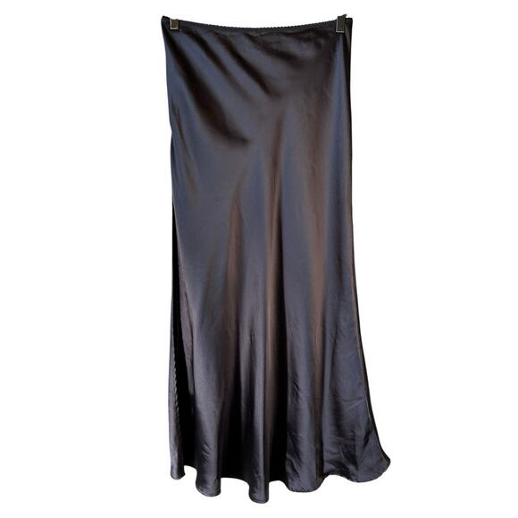 Zara Satin Effect Midi Skirt Slit with Lace Leggings Lining Gray S Whimsigoth - Picture 4 of 16